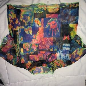 Mesh new girl order crop top